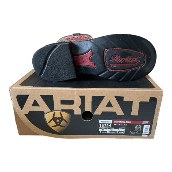 Ariat Women’s GemBaby Jazz Western Boots Black Barn Red Size 9B - Picture 7 of 9